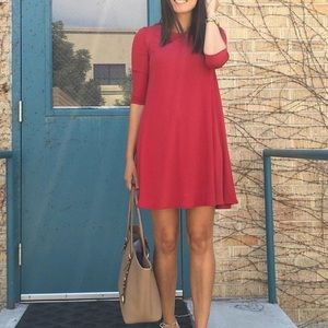Red mini dress